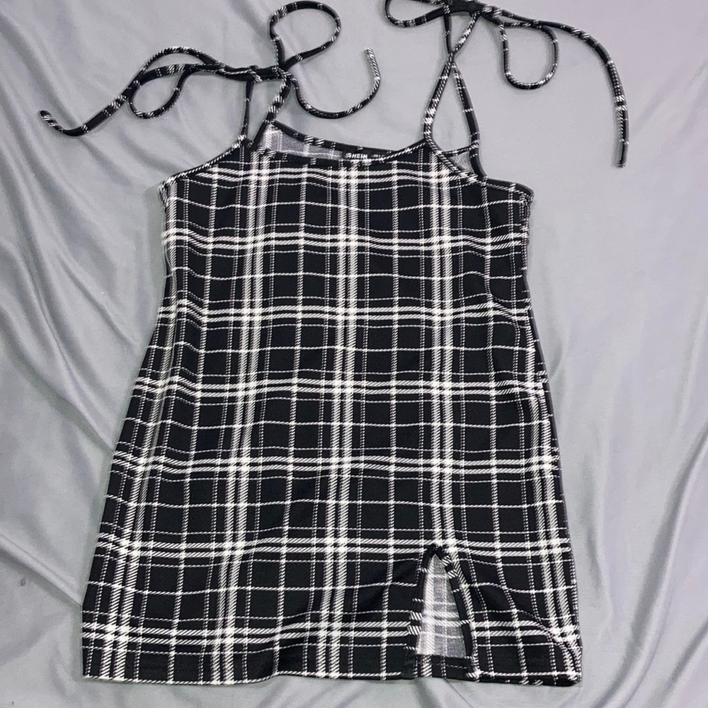 Checkered black dress